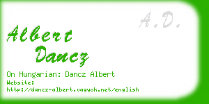 albert dancz business card